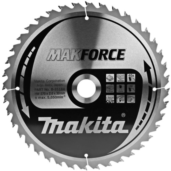 Пильный диск Макита Premium 270х30/25х2.6х40T (B-35184)