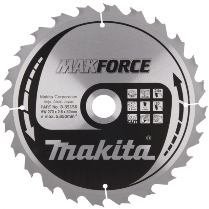 Пильный диск Макита Premium 270х30/25х2.6х24T (B-35156)