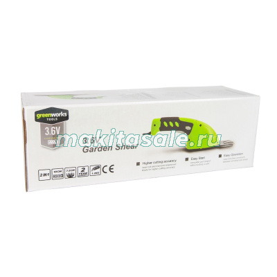 Greenworks 3,6V аккумуляторные садовые ножницы со встроенным аккумулятором 2 Ah