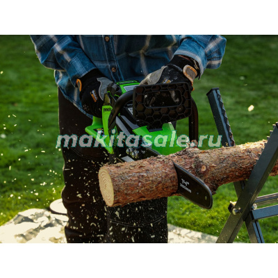 Цепная пила аккумуляторная GreenWorks  GD40CS15, 40V, 35 см, до 1,5 КВТ, с АКБ 2АЧ и ЗУ