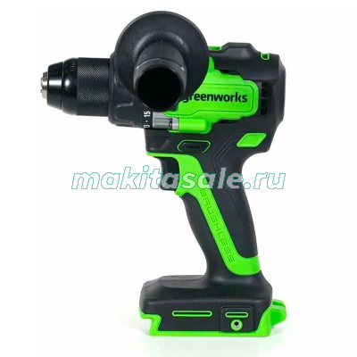 Дрель-шуруповерт аккумуляторная Greenworks GD24DD90 3707507,  24V, 90 Нм, бесщеточная, без АКБ и ЗУ