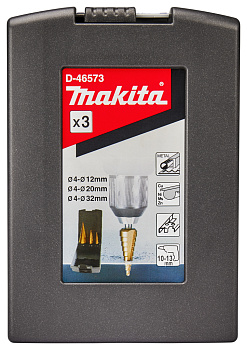 Набор конусных шаговых свёрл Makita D-46573