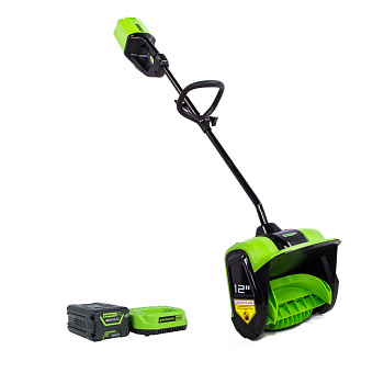 Снегоуборщик аккумуляторный Greenworks GD60SS, 60V, 30 см, бесщеточный, c АКБ 4АЧ и ЗУ