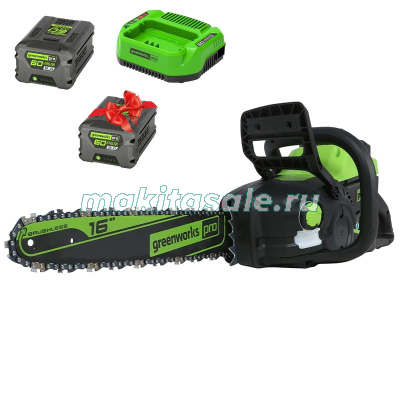 Цепная пила аккумуляторная Greenworks GD60CS25 2008907, 60V с АКБ 5 Ач и ЗУ