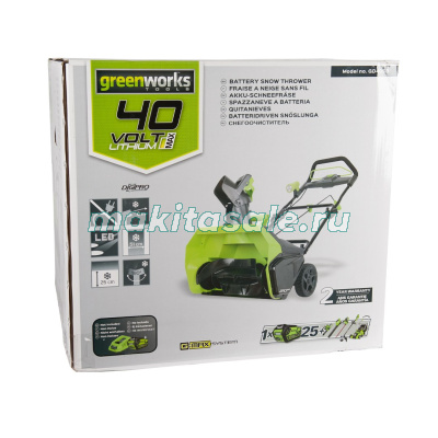 Снегоуборщик аккумуляторный Greenworks GD40STK4 (GD40SB) c аккумулятором 4 а/ч и ЗУ