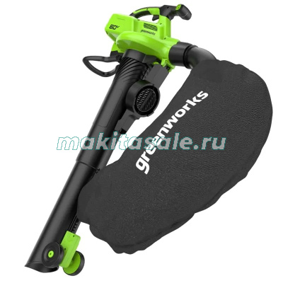 Воздуходувка-пылесос аккумуляторная Greenworks GD60BVII, 60V, без АКБ и ЗУ