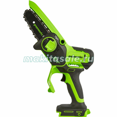 Цепная мини пила аккумуляторная Greenworks G24MCS10, 24V, 10см, c 1хАКБ 4Ач и ЗУ