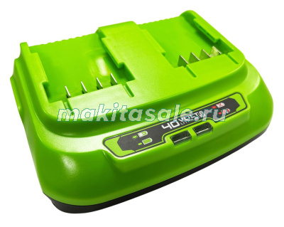Быстрое зарядное устройство на 2 слота Greenworks G40UC8,40V