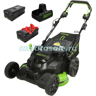 Газонокосилка аккумуляторная Greenworks TwinForce, 82V, 61 см,  с АКБ 5 Ач и ЗУ