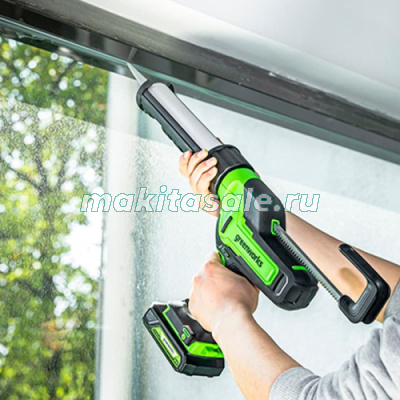 Пистолет для герметиков аккумуляторный Greenworks G24CAU, 24V, c 1хАКБ 2Ач и ЗУ