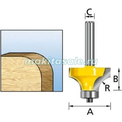 Фреза кромочная калевочная с опорным подшипником 19х6 мм Makita D-68395
