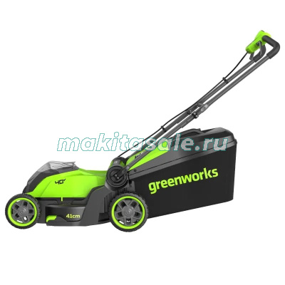 Газонокосилка аккумуляторная Greenworks GD40LM411, 40V, 41 см, без АКБ и ЗУ
