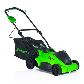 Газонокосилка аккумуляторная Greenworks GD40LM16X 2517907, 40V, бесщеточная, 41 см, c 1хАКБ 4Ач и ЗУ