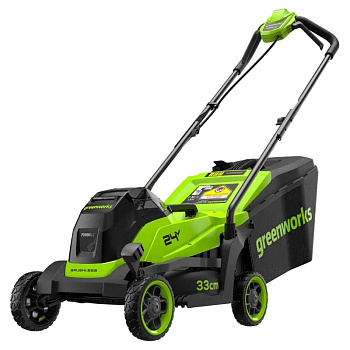 Газонокосилка аккумуляторная Greenworks GD24LM331,  24V, 33 см, бесщеточная, c 1хАКБ 4Ач