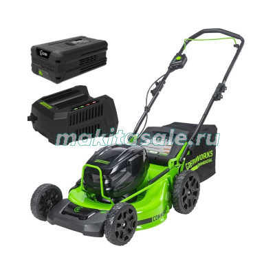 Газонокосилка аккумуляторная Greenworks GC82HPLM51,  82V, 51 см, бесщеточная, с 1хАКБ 5 Ач и ЗУ