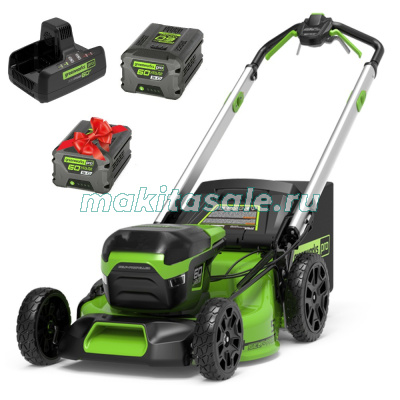 Газонокосилка самоходная, аккумуляторная Greenworks GD60LM51SP, 60V с АКБ 5 Ач и ЗУ