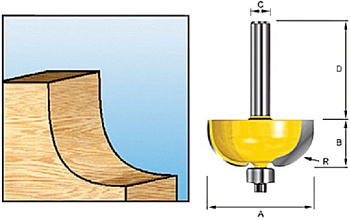 Фреза кромочная галтельная Makita D-48608 45.6x19.5x9.7мм