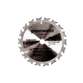 Диск пильный по дереву для циркулярной мини пилы Greenworks, 120х9,5 мм, 24T