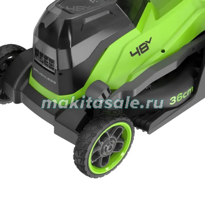Газонокосилка аккумуляторная Greenworks GD24X2LM361,  2х24V, 36 см, бесщеточная, c 2хАКБ 4Ач и ЗУ