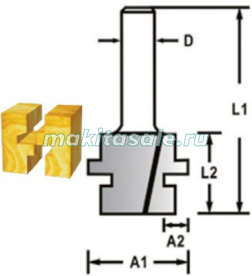 Фреза пазо-шиповая Makita D-48913 76.2x30.1x25.4мм