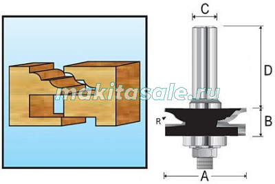 Фреза комбинированная рамочная Makita D-48898 78.5x41x22мм