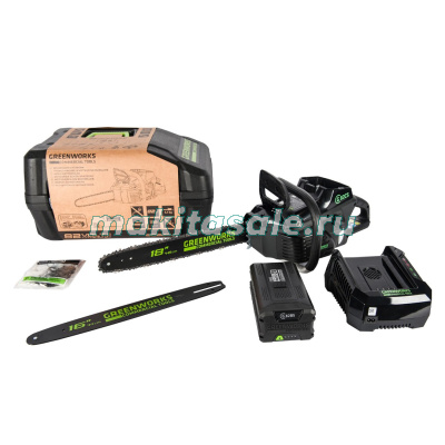 Цепная пила аккумуляторная Greenworks GС82CSK5, 82V, с 1хАКБ 5 А.ч. и ЗУ