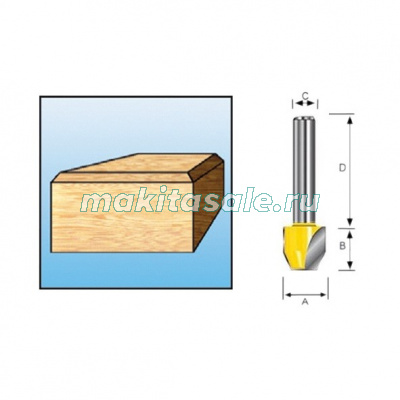 Фреза Макита для наклонного и прямого фрезерования 12.7х12.7х8х32 30°  (D-10659)