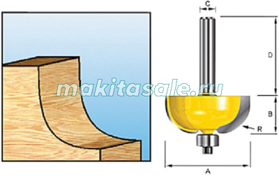 Фреза кромочная галтельная Makita D-48642 58.3x38.1x15.4мм