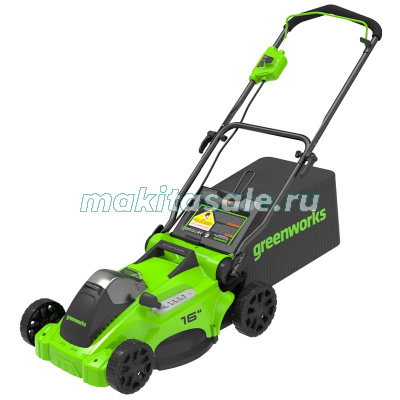 Газонокосилка аккумуляторная Greenworks GD40LM16X, 40V, бесщеточная, 41 см, без АКБ и ЗУ