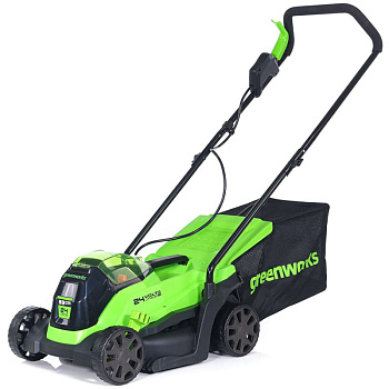 Газонокосилка аккумуляторная Greenworks GD24LM33 2516107,  24V, 33 см, бесщеточная, без АКБ и ЗУ