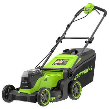 Газонокосилка аккумуляторная Greenworks GD24X2LM411, 2х24V, 41 см, без АКБ и ЗУ