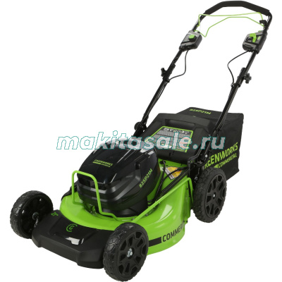 Газонокосилка самоходная Greenworks GC82LM51SP2, 51 см, c 1*АКБ 5 А.ч и ЗУ