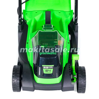 Газонокосилка аккумуляторная Greenworks GD24LM33 2516107,  24V, 33 см, бесщеточная,  с 1хАКБ 4Ач и ЗУ