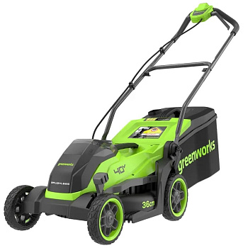 Газонокосилка аккумуляторная Greenworks GD40LM361, 40V, 36 см, c 1хАКБ 4Ач и ЗУ