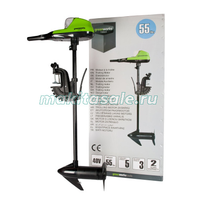 Лодочный мотор аккумуляторный Greenworks G40TM55, 40V, 25 кг, без АКБ и ЗУ