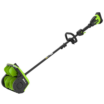 Снегоуборщик аккумуляторный Greenworks, 40V, 30 см, с регулируемым направлением выброса, бесщеточный, с 1хАКБ 5 Ач и ЗУ