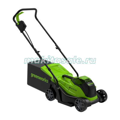 Газонокосилка аккумуляторная Greenworks GD24LM33 2516107,  24V, 33 см, бесщеточная,  с 1хАКБ 4Ач и ЗУ