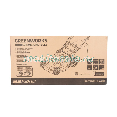Газонокосилка аккумуляторная Greenworks GC82LM46K5, 82V, 46 см, с 1хАКБ 5 А.ч. и ЗУ