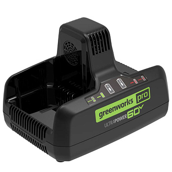 Быстрое зарядное устройство для двух аккумуляторов Greenworks G60DC10, 60V, 10А