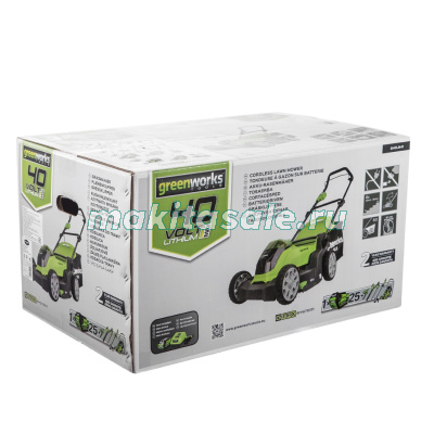 Газонокосилка аккумуляторная Greenworks , 40V, G40LM41K4,  40 см, c 1хАКБ 4 А.ч и ЗУ
