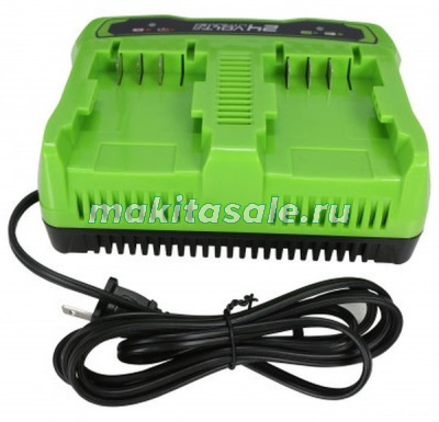 Зарядное устройство на 2 аккумулятора Greenworks G24C 24V