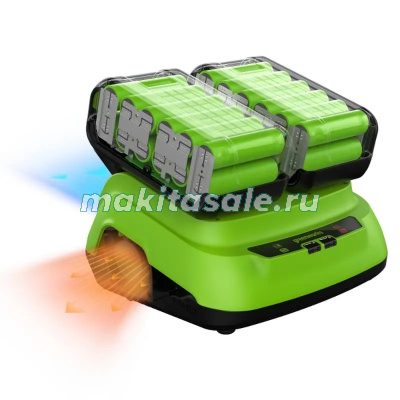 Ультрабыстрое двойное зарядное устройство Greenworks G24X2C8, 24V, 8A
