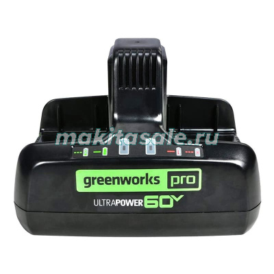 Быстрое зарядное устройство для двух аккумуляторов Greenworks G60DC10, 60V, 10А