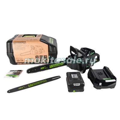 Цепная пила аккумуляторная Greenworks GС82CSK25, 82V, с 1хАКБ 2.5 А.ч. и ЗУ