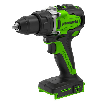 Дрель-шуруповерт аккумуляторная Greenworks GD24DD90 3707507,  24V, 90 Нм, бесщеточная, без АКБ и ЗУ