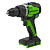 Дрель-шуруповерт аккумуляторная Greenworks GD24DD90 3707507,  24V, 90 Нм, бесщеточная, без АКБ и ЗУ