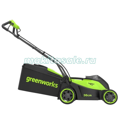 Газонокосилка аккумуляторная Greenworks GD40LM361, 40V, 36 см, без АКБ и ЗУ