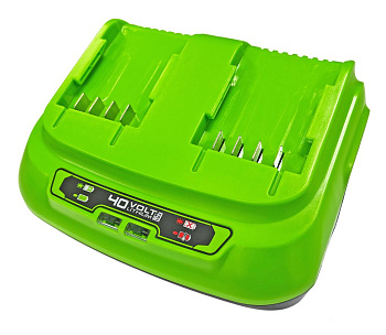 Быстрое зарядное устройство на 2 слота Greenworks G40UC8,40V