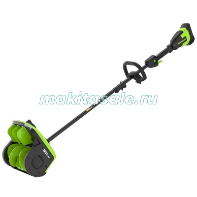Снегоуборщик аккумуляторный Greenworks, 40V, 30 см, с регулируемым направлением выброса, бесщеточный, с 1хАКБ 5 Ач и ЗУ
