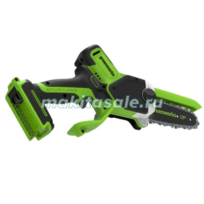 Цепная мини пила аккумуляторная Greenworks GD24CS15, 24V, без АКБ и ЗУ